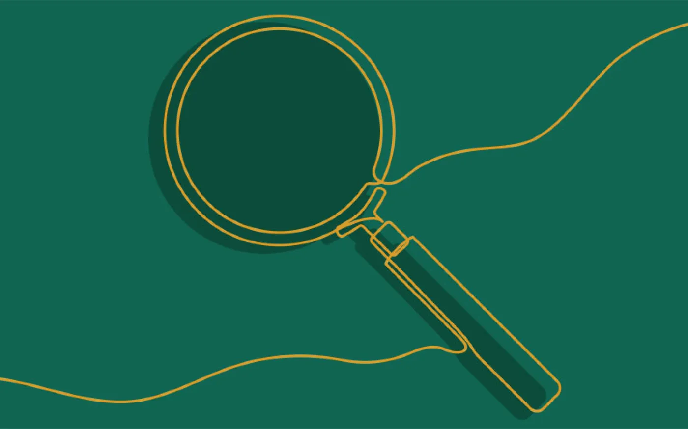 magnifying glass on green background